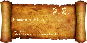 Hambuch Rita névjegykártya